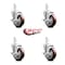 Service Caster 4 Inch Maroon Poly Wheel Swivel 3/4 Inch Square Stem Caster Set with Brake SCC SCC-SQ20S414-PPUB-MRN-TLB-34-4 - alternate 4
